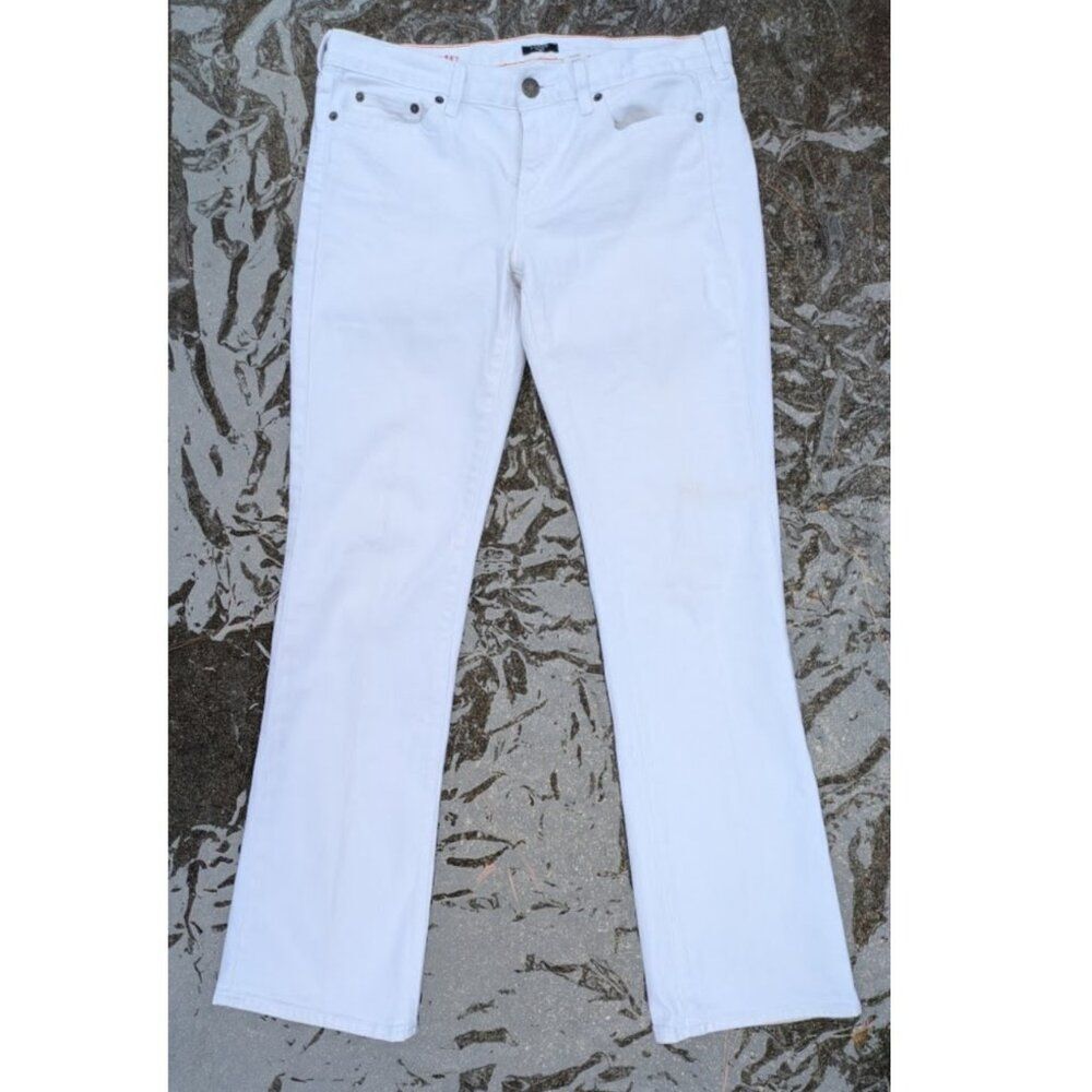 J.Crew Hip Slung  Women's Jeans Size 30 Boot Cut White  Denim Medium Stretch